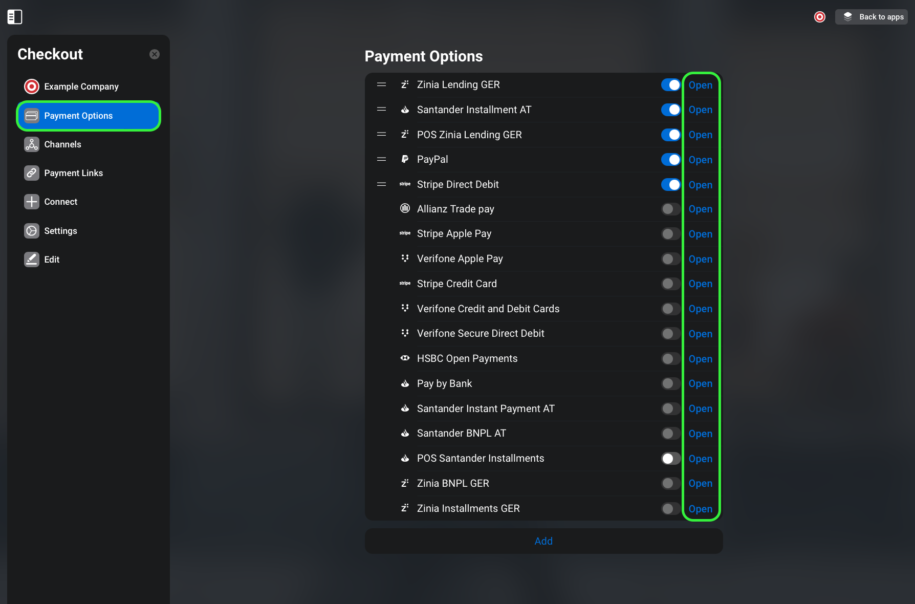 Configure payment option display – payever